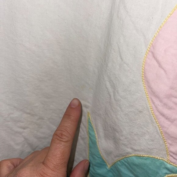 Coco Bay Miami Vintage Womens Top Size Large White Long Sleeve Flamingo Cotton - Picture 5 of 11